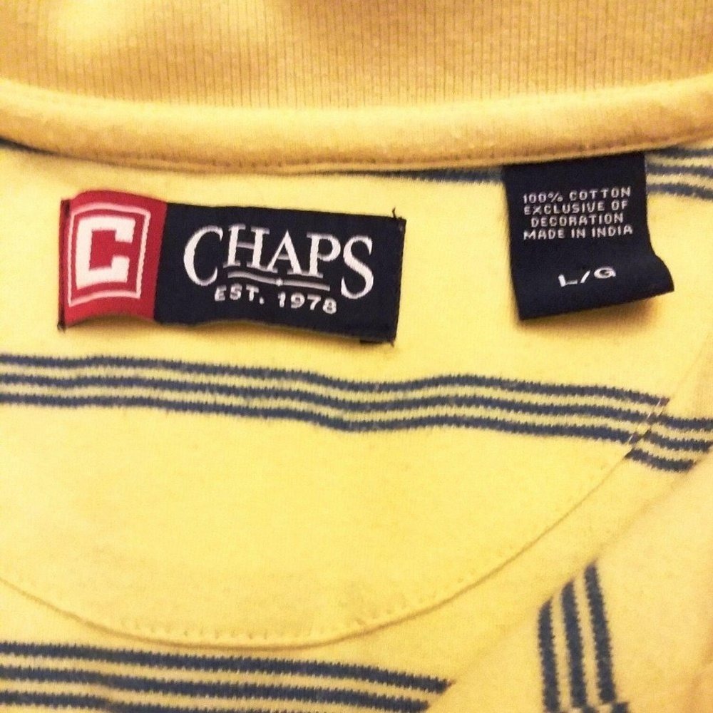 Chaps Large‎ Yellow Polo short sleeved mens shirt